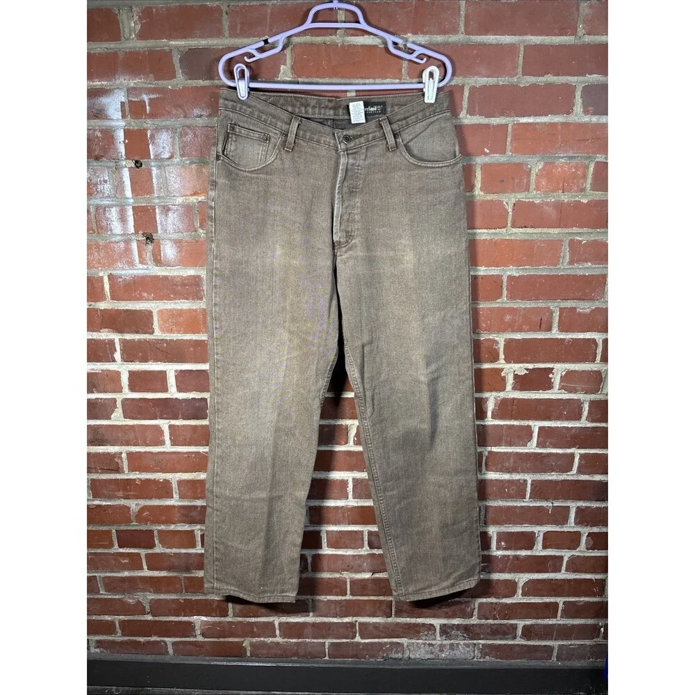 Vintage 90s Mens Timberland Weathergear Relaxed Fit Brown Jeans Pants W34 L32
